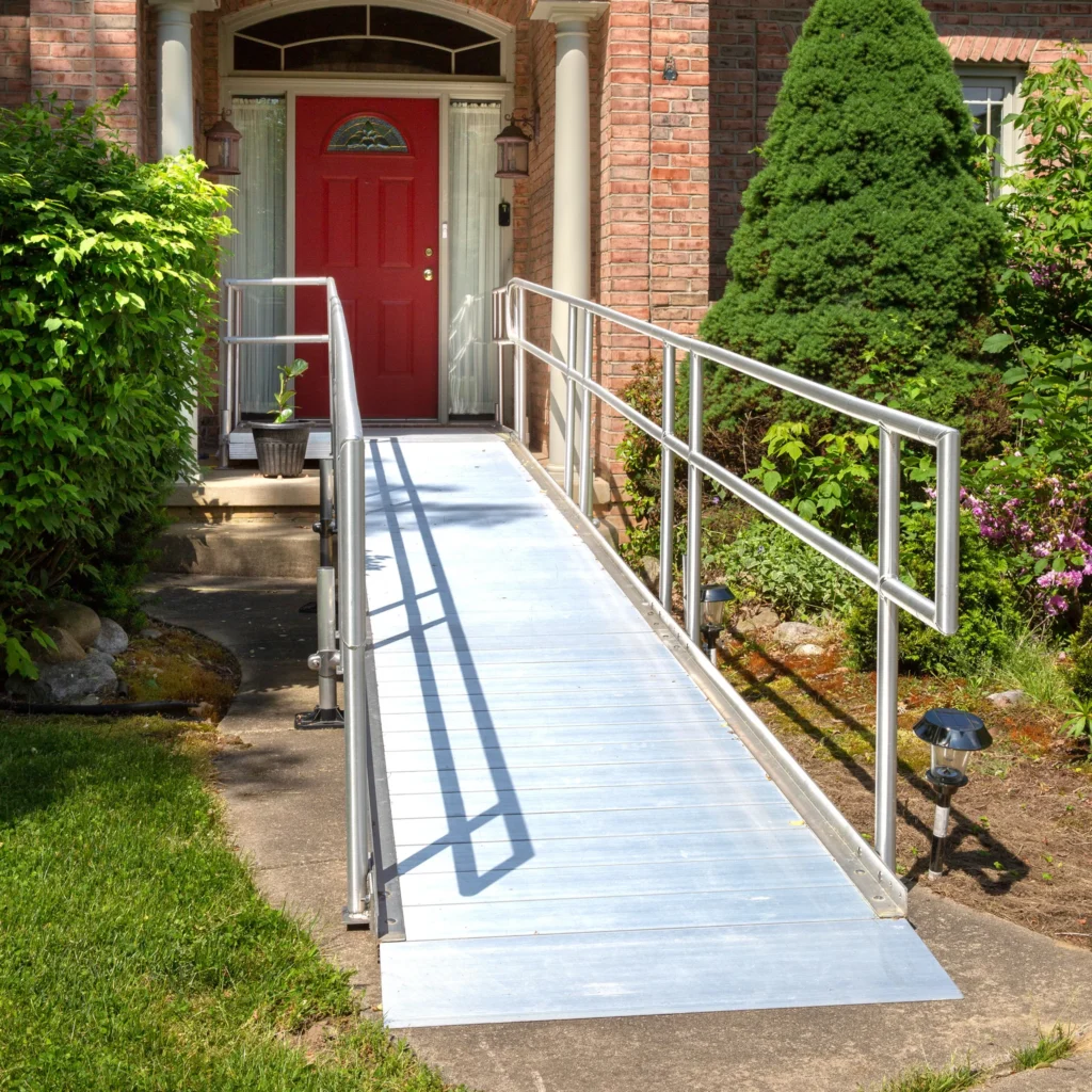 Wheelchair ramp at a residential entrance
