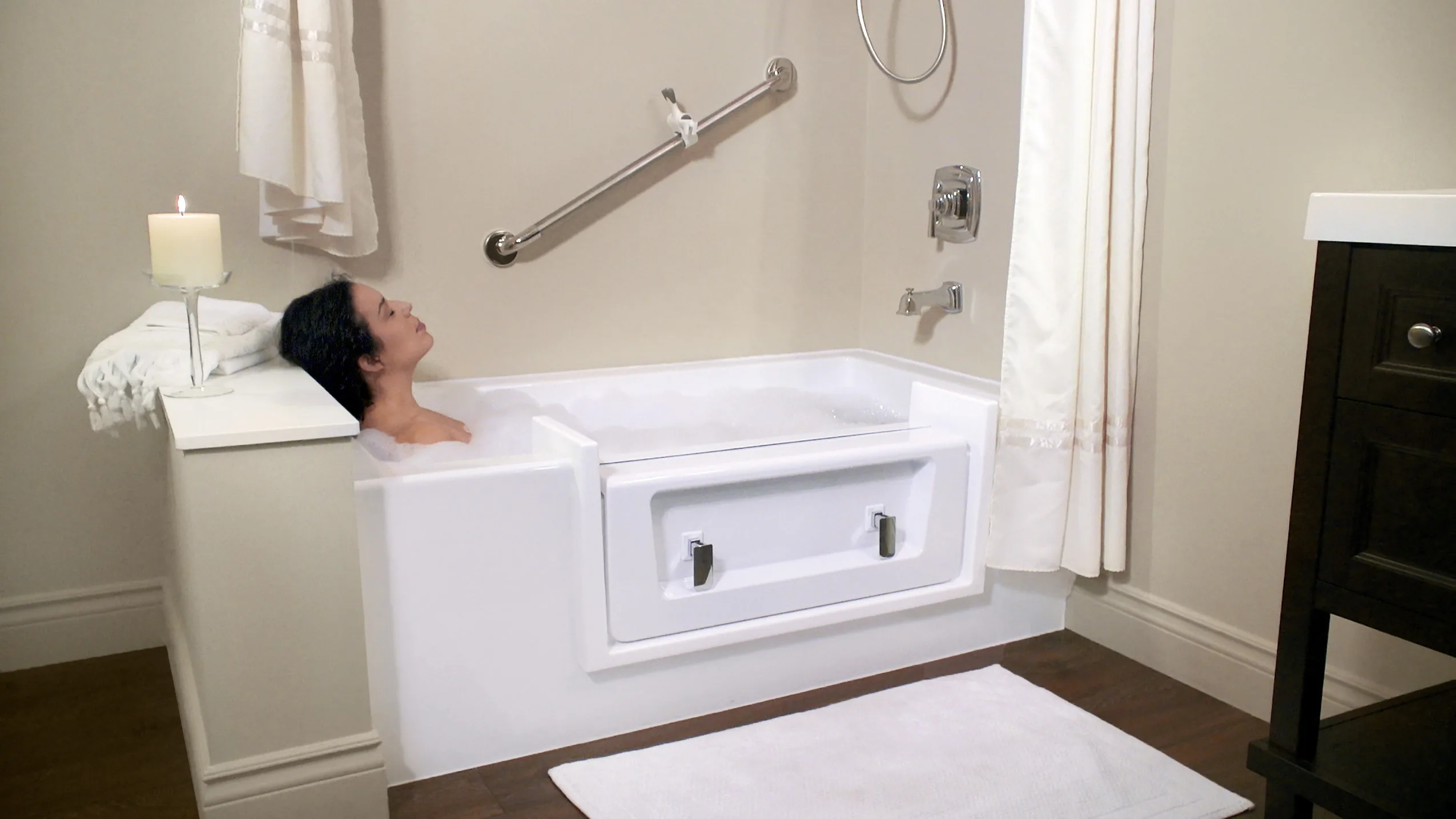 Walk-in bathtub conversion with easy access